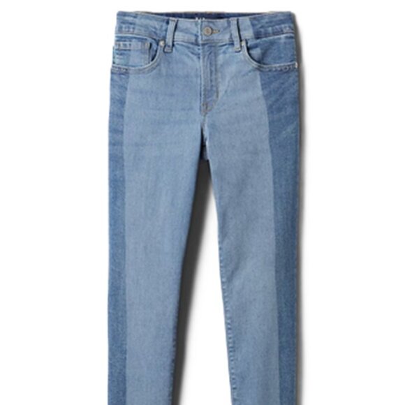 Gap Mid Rise 2 tone Blue Skinny Jeans Denim Leggings size 8/29 new with tag - Picture 1 of 3